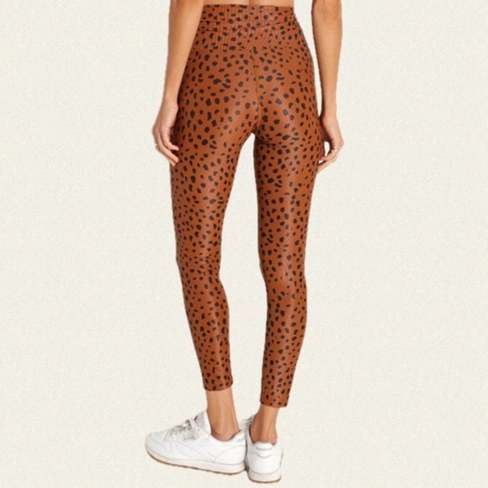 Beach Riot Ayla Legging M Brown Black Spot Leopard Print High‎ Waist Stretch USA